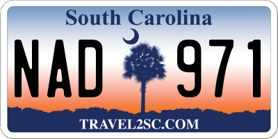 SC license plate NAD971