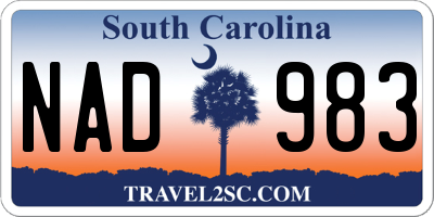 SC license plate NAD983