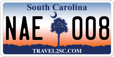SC license plate NAE008