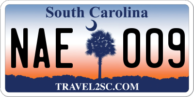 SC license plate NAE009