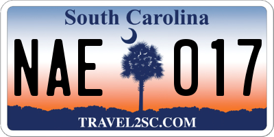 SC license plate NAE017