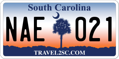 SC license plate NAE021