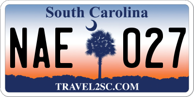 SC license plate NAE027