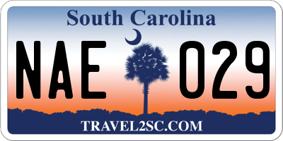 SC license plate NAE029