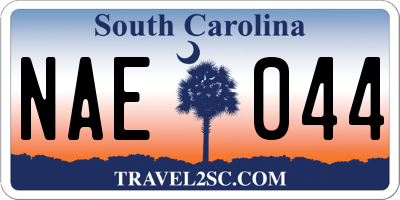 SC license plate NAE044