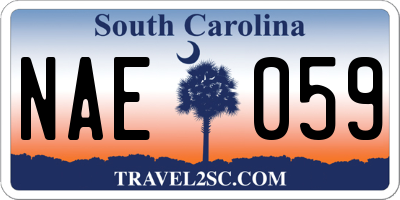 SC license plate NAE059