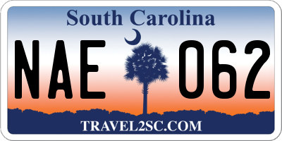 SC license plate NAE062