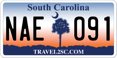 SC license plate NAE091