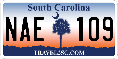 SC license plate NAE109