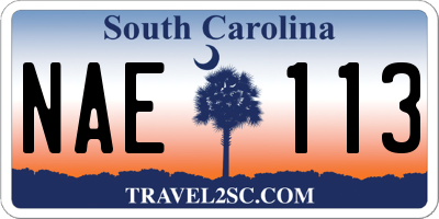 SC license plate NAE113