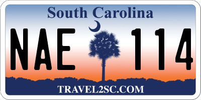 SC license plate NAE114