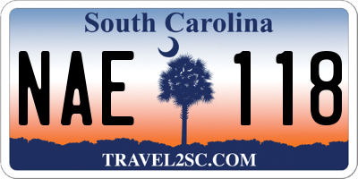 SC license plate NAE118