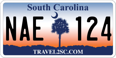 SC license plate NAE124