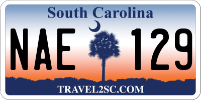 SC license plate NAE129