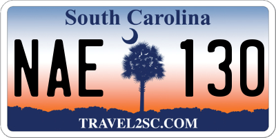 SC license plate NAE130