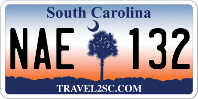 SC license plate NAE132