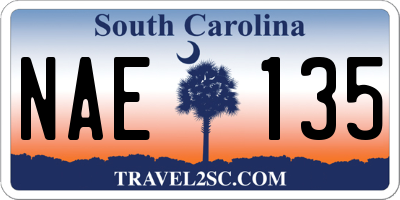 SC license plate NAE135