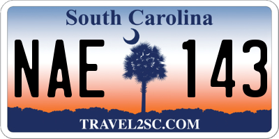 SC license plate NAE143
