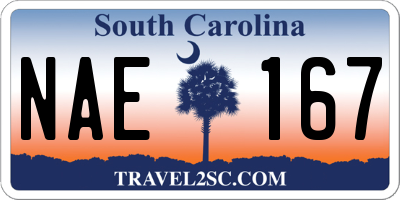 SC license plate NAE167