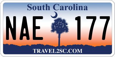 SC license plate NAE177