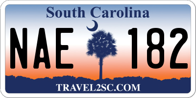 SC license plate NAE182