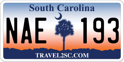 SC license plate NAE193