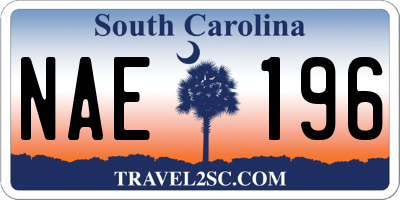 SC license plate NAE196