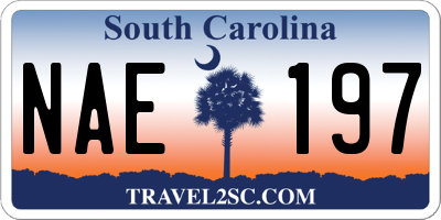 SC license plate NAE197