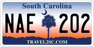 SC license plate NAE202