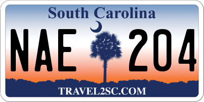 SC license plate NAE204