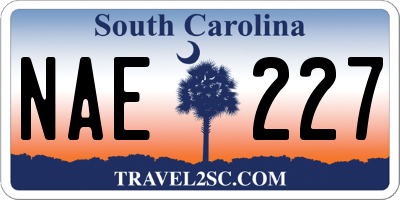 SC license plate NAE227