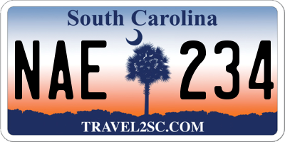 SC license plate NAE234