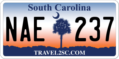 SC license plate NAE237