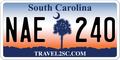 SC license plate NAE240