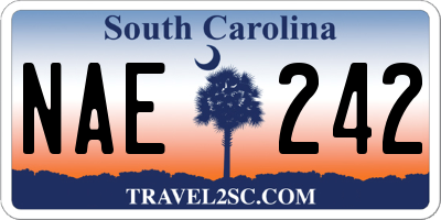 SC license plate NAE242