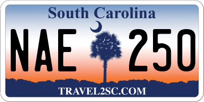 SC license plate NAE250