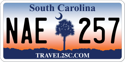 SC license plate NAE257
