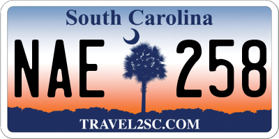 SC license plate NAE258