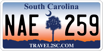SC license plate NAE259