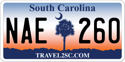 SC license plate NAE260