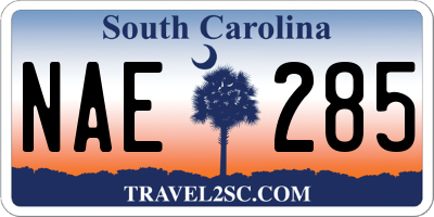 SC license plate NAE285