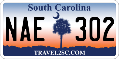 SC license plate NAE302