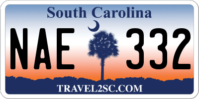 SC license plate NAE332