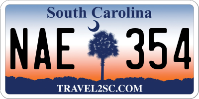 SC license plate NAE354