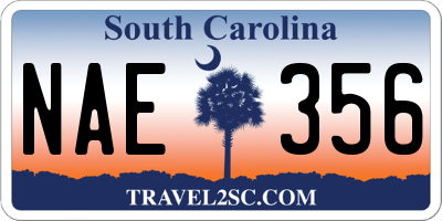 SC license plate NAE356