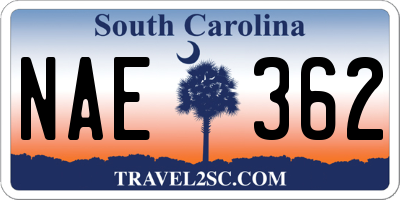 SC license plate NAE362