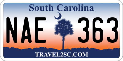 SC license plate NAE363