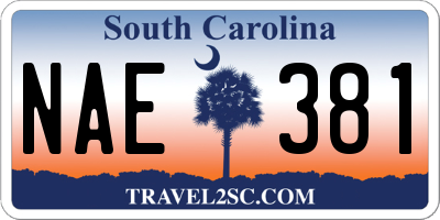 SC license plate NAE381