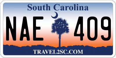 SC license plate NAE409
