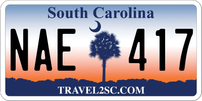 SC license plate NAE417